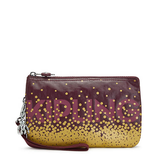 Sacs Kipling Creativity Extra Large Metallic Wristlet Bordeaux | FR 1149LI